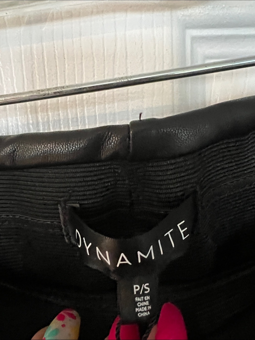 Dynamite Black Faux Leather A-Line Mini Skirt - Picture 2 of 3